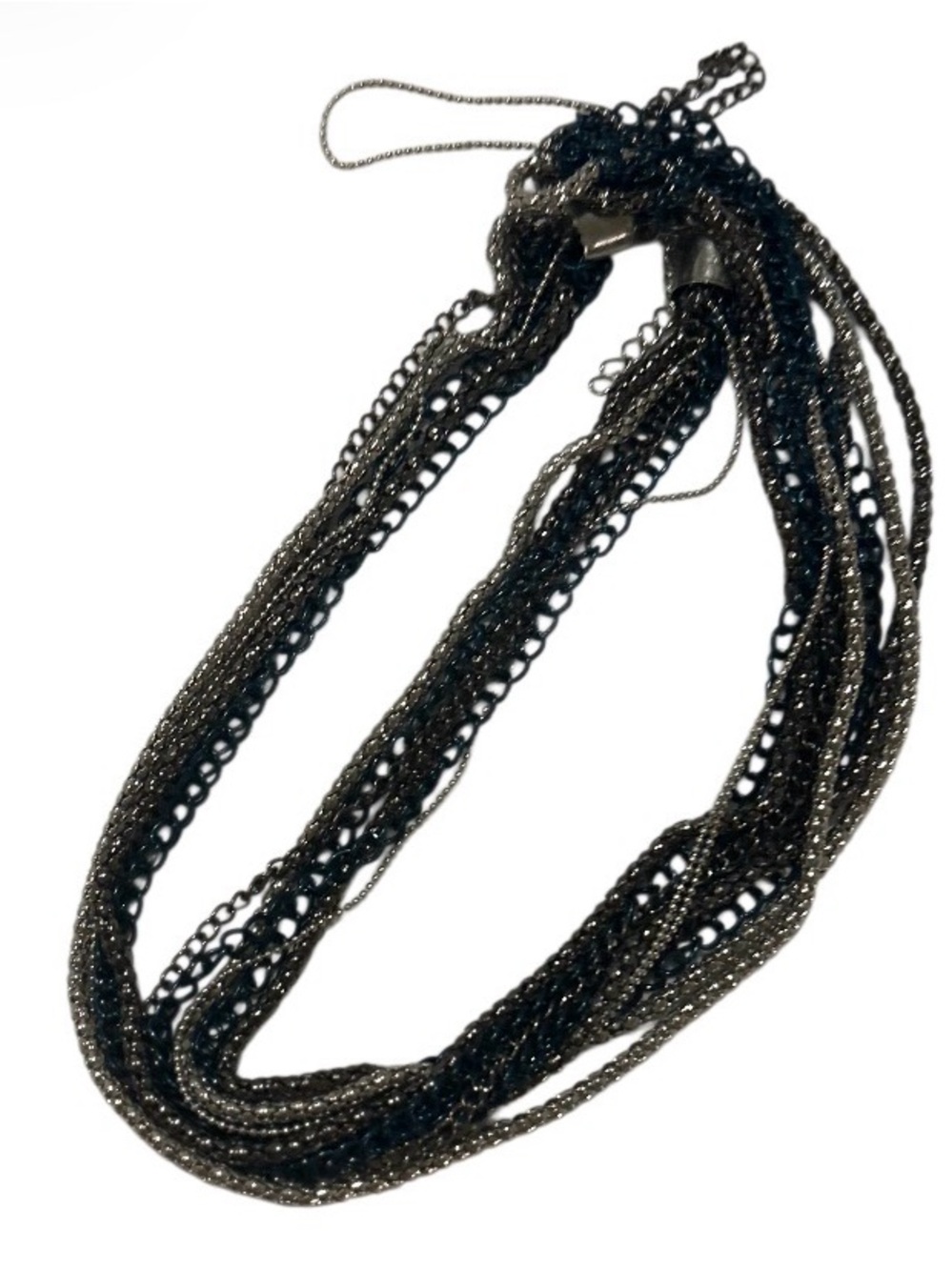 Multi-Strand Black Chain Necklace - Modern Layered Style